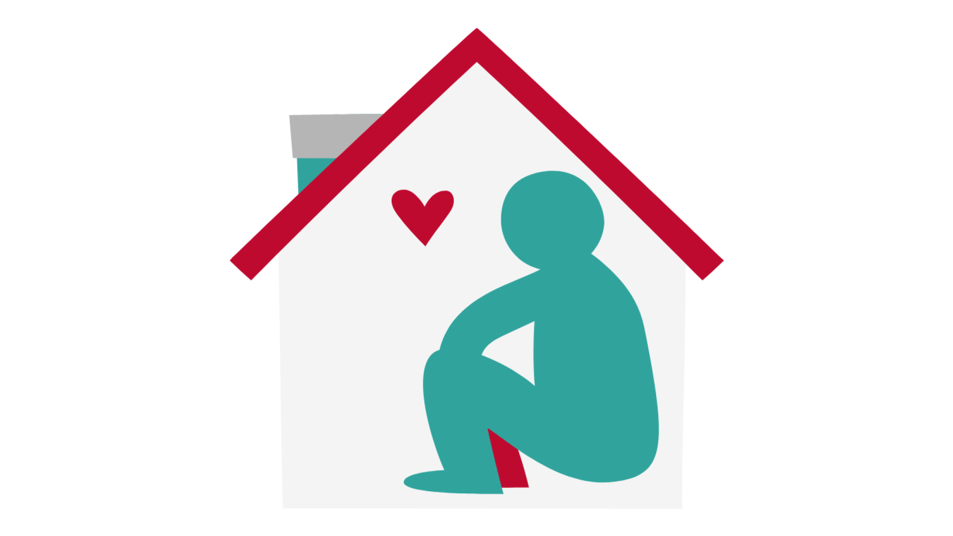 A cartoon image of a person safe in a home