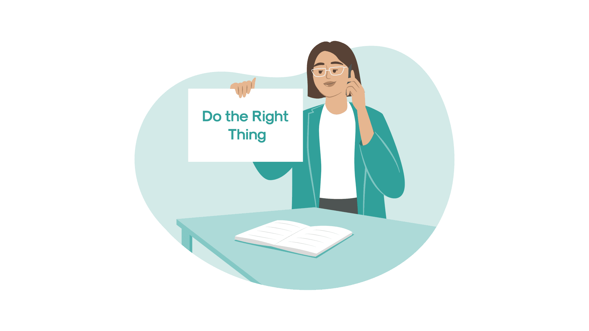 Image of person holding sign saying do the right thing